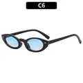 Vintage Katzenaugen-Sonnenbrille mit schwarzem Rahmen und blauem Verlaufsglas - Schwarzer Rahmen Blaue Verlaufsgläser (C6)