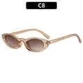 Cat-Eye Sonnenbrille in Champagner mit braunen Verlaufsgläsern und Harzrahmen - Transparenter Teefarbener Rahmen Teefarbene Verlaufsgläser (C8)