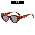 Retro cat-eye sunglasses with tortoiseshell leopard pattern frames and dark grey lenses - Leopard Frame Light Grey Lens