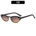 Vintage oval sunglasses with grey amber gradient frame and brown lenses and silver rivets - Grey Tea Frame Grey Tea Lens