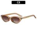 Lunettes de soleil oeil de chat rétro avec monture ambre et verres dégradés marron - Monture Thé Transparente Verres Double Marron