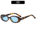 Vintage oval sunglasses with tortoise shell frame and transparent light blue lenses - Tortoise Frame Blue Lens