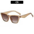 Oversized amber geometric sunglasses with retro hip-hop style and tea gradient lenses - Transparent Tea Frame Double Brown Lens