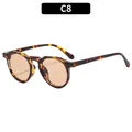 Retro oval sunglasses featuring a tortoiseshell frame and translucent light brown lenses - Tortoise Frame Tea Lens