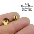 Calotte de perle fleur dorée 10mm intercalaire en alliage pour création de bijoux DIY - Fleur à Motif en Spirale (32#)
