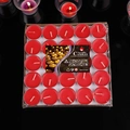 Set of 25 red tea light candles in aluminum cups with clean cotton wicks - Round-Red / 2 Hours (100 Pcs)