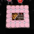 Pink smokeless tea light candles in aluminum cups set of 25 in a craft paper box - Round-Pink / 2 Hours (100 Pcs)