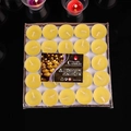 Pack of 25 yellow smokeless tea light candles in aluminum cups with retail packaging - 4 Hours 50 Pieces Round - Yellow
