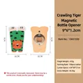 Tiger shaped wooden magnetic bottle opener fridge magnet, size 9x6x1.2cm 52g weight - New Crawling Tiger Fridge Magnet Opener