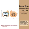 Cartoon diver wooden magnetic bottle opener with custom print for home beer opening - Dog COS Diver Shape Opener