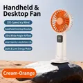 Tragbarer Mini-USB-Handventilator in Beige-Orange mit LED-Leistungsanzeige - GS-01 / Beige-Orange