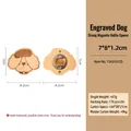 Cartoon dog wooden magnetic beer bottle opener and fridge magnet in natural wood finish - Engraved Dog Opener