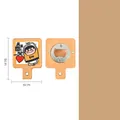Magnetic wooden bottle opener featuring a cartoon print and smooth handle finish - Happy Everyday Beech Wood Square Opener