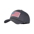 Vintage dark grey washed baseball cap with American flag embroidery for outdoor sun protection - Dark Gray (Colored Embroidery)