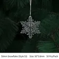 Ornement flocon de neige en acrylique transparent 50mm suspendu au sapin de Noël - 50mm / Flocon Style 53