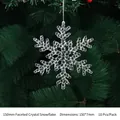 Pendentif flocon de neige en acrylique transparent 150mm avec effet cristal facetté - 150mm / Flocon de neige à face multi-cristal