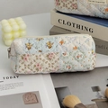 Quilted floral patchwork storage bag with a zipper and delicate country style patterns - Patchwork Flowers