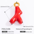 Red coral shape stainless steel pendant charm with 18k gold plating 18.4x9.6mm - Bright Red Coral Style (PJ91218B) / Set of 3