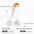 Abstract white organic moon pendant with golden stainless steel bail and modern design - Bright White Organic Style (PJ91218C) / Set of 3