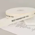Cream 2cm satin ribbon with 'Best Wishes' print for bouquet gift box wrapping - English BEST (Grosgrain Ribbon)