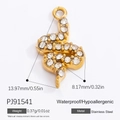 Gold plated stainless steel snake pendant with cubic zirconia stones and measurements - Gold Zircon Snake Style (PJ91541) / 1 Piece