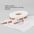 Cream 2cm grosgrain ribbon roll with red I LOVE YOU text for gift box and cake wrapping - Red LOVE (Satin Ribbon)