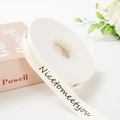 Creamy white ribbed ribbon with black Nice To Meet You text for gift wrapping decor - Nice To Meet You