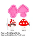 Pink silicone mushroom fondant mold for Christmas cake decoration and chocolate baking - Mushroom Style / Pink