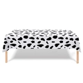 Navy blue birthday tablecloth with classic black and white cow print design for parties - Black White Cow Print