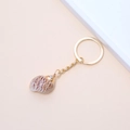 Natural seashell keychain with golden metal ring and brown spotted shell charm - 50# (Brown Spotted Shell with Gold Cap)