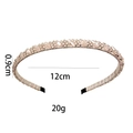 Handmade crystal headband with colorful rhinestones and 0.9cm slim fabric wrap design - Light Pink Crystal Style (1100-9)