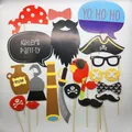 Pirate theme photo booth props kit with hats, parrots and cutlasses for birthday parties - 20pcs Pirate Theme Set