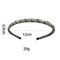 Handmade headband with dark grey crystal beads on a thin 0.9cm black metal frame - Dark Gray Beaded Style (1100-8)