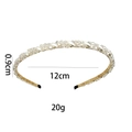 Handmade gold crystal headband with white pearls for women 12cm diameter - Gold Pearl Crystal Style (1100-6)