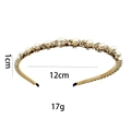 Fashion headband with white pearls and gold metal base, 1cm wide and 17g weight - Gold Pearl Style (1100-1)