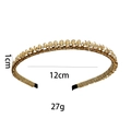 Golden crystal headband with champagne rhinestones 1cm wide for women - Champagne Crystal Style (1100-5)