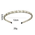 Silver crystal beaded headband with transparent stones and metal beads, 0.9cm wide - Silver Clear Crystal Style (1100-10)