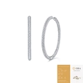 Silver S925 moissanite hoop earrings with high-grade GRA certification report - E13369 Moissanite 1.5mm*732pcs with GRA Certificate