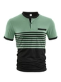 Détail de la texture du tissu d'un polo homme avec motif à rayures vert et noir - S / vert clair