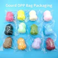 Set of 12 multi-colored teardrop makeup sponges in hygienic individual packaging - Gourd Shape (Clear Bag) / Pink