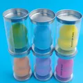 Gourd-shaped makeup sponge set in vibrant rainbow colors with clear cylinder case - Gourd (Tin Can)