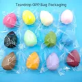 Individual teardrop makeup sponges in twelve different colors and OPP bag packaging - Teardrop Shape (Clear Bag) / Pink