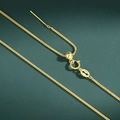 Adjustable S925 sterling silver golden Chopin chain with sliding bead and needle end - Yellow Gold 1.0mm Chopin Chain (45cm)