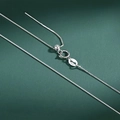 Polished S925 sterling silver box chain with adjustable slider bead and spring clasp - White Gold 0.65mm Box Chain (40cm)