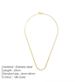 Halskette aus 18K vergoldetem Edelstahl mit 4x8mm Anhänger, Länge 55cm, minimalistisch - 55cm / 18K Gold