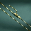 Adjustable S925 sterling silver box chain necklace in gold finish with spring clasp - Yellow Gold 0.65mm Box Chain (40cm)