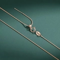 Adjustable S925 sterling silver rose gold box chain with slider bead for pendants - Rose Gold 0.65mm Box Chain (40cm)