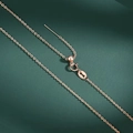 S925 sterling silver O-chain necklace in rose gold finish with adjustable bead and clasp - Rose Gold 1.2mm Cross Chain (45cm)