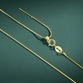 Adjustable S925 sterling silver gold snake chain necklace with spring clasp detail - Yellow Gold 0.65mm Snake Chain (45cm)