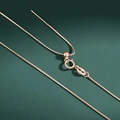 Rose gold S925 sterling silver Chopin needle chain necklace with spring clasp detail - Rose Gold 0.65mm Snake Chain (45cm)